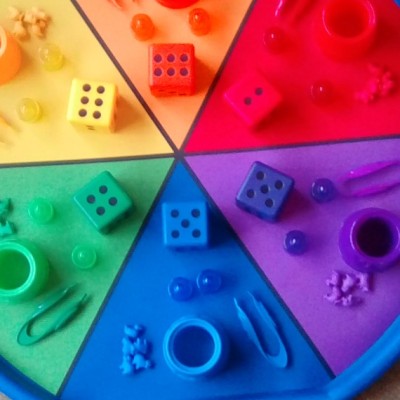 Exploring colour and shapes in the Squirrels room.